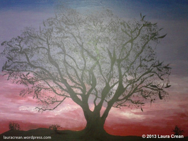 Sunset Tree - acrylic on canvas